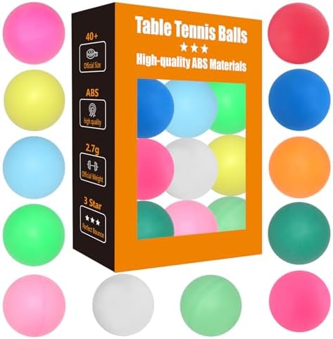 meizhouer Ping Pong Balls 12 50 or 100 Pack: 3 Star Colored Table Tennis Balls for Outdoor Practice Party Games Cats Toys
