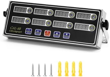 QWORK Digital Kitchen Timer - 8-Channel Multi-Timer with Waterproof Panel, Adjustable Volume