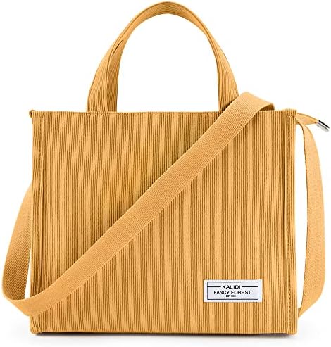 KALIDI Tote Bag for Women Corduroy Crossbody Bag Casual Zipper Tote Fashion Shoulder Handbag Hobo bag with Pockets