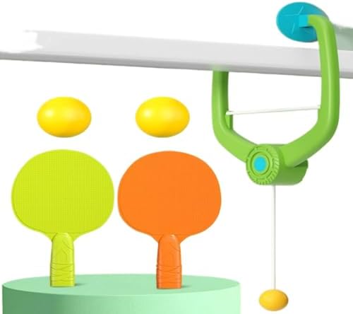 KBBYT Table Tennis Exercise Machine Neck and Back Massager Indoor Suspended Table Tennis Serving Machine Door Frame Suspended Self Trainer Home, Office Body Electric Massagers