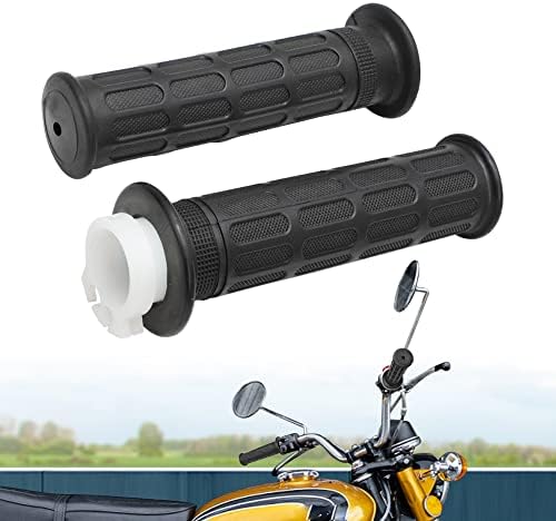 7\/8&#34; Handlebar Twist Grip Throttle Sleeve Tube for Honda CB350 CB 360 450 500 550 650 750 GL1000, Alpha Rider 22mm Non-Slip-Rubber Handle Grip Included Push Pull Throttle Tube Replaces 53141-300-