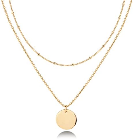 PAVOI 14K Gold Plated Layering Necklaces  Stylish Minimalist Design Pendant Necklaces  Butterfly, Heart, Lock, Evil Eye, Coin, Lightning Bolt, Circle, Cross Pendants for Women