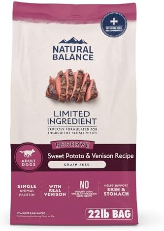 Natural Balance Limited Ingredient Adult Grain-Free Dry Dog Food, Reserve Sweet Potato &amp; Venison Recipe, 22 Pound (Pack of 1)