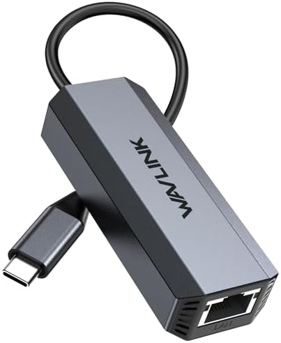 USB C to Ethernet Adapter 5G, WAVLINK 5G Ethernet Adapter for Laptop, Compatible with Type C Device to Network for MacBook, XPS, iPad Pro-USB3.1 Gen 2 Required