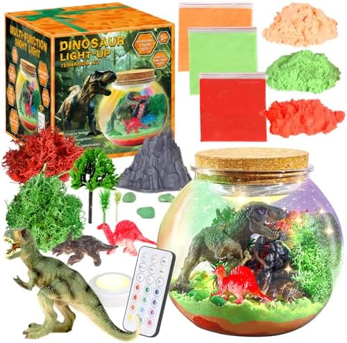 Dinosaur Activities Toys-Dinosaur Terrarium Craft Kits for Boys-Birthday Gifts for Kids Age 4 5 6 7 8 Years Old