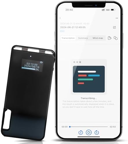 TCTEC 128GB Smart Voice Recorder, AI Transcription Recorder, Smart AI Summary, Audio to Text Function, Noise Reduction, Audio, Recording Device for Meeting, Lecture, Interview.