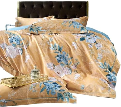 JUxiangW588 European style thickened jacquard brushed 4Piece Quilt Cover Set, satin wedding 4Piece Quilt Cover Set, four piece set, all cotton Cotton Comfort Cover Set, bedding. 8m bed for two people