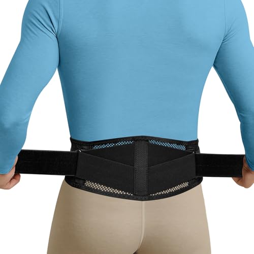 Thin &amp; Lightweight Back Brace for Lower Back Pain Relief \u2013 Slim, Breathable Back Support Brace for Sciatica, Herniated Disc \u2013 Adjustable Lumbar Support Belt for Men &amp; Women, All Day 