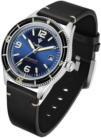 CADISEN Men&#39;s Automatic Watch Leather Strap Casual Homage