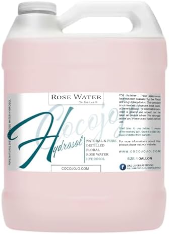 Rose Hydrosol Spray Cleansing Non GMO Facial Toner for Face Body Locs Rose Water Hydrating Face Mist, for Hydration Pure &amp; Natural Hydrosol for All Skin Types - COCOJOJO - Bulk 128 OZ - 1 Gallon