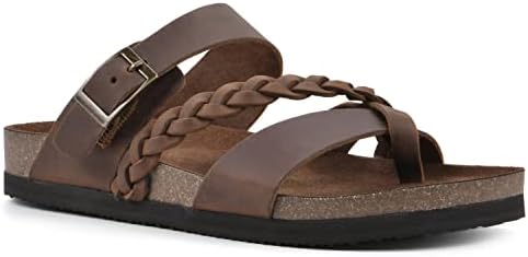WHITE MOUNTAIN Women&#39;s Hazy Braided Signature Comfort-Molded Footbed Sandal