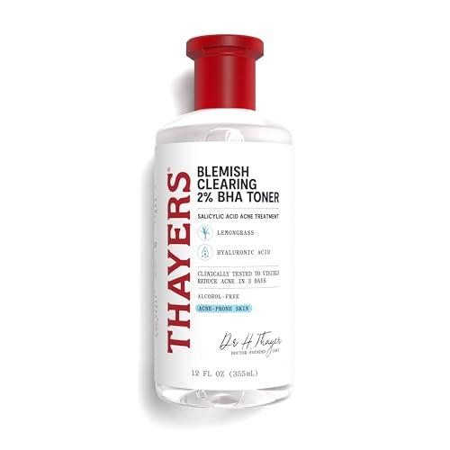 Thayers Blemish Clearing Salicylic Acid Toner, Acne Treatment Face Toner with 2% Salicylic Acid, Soothing and Non-Stripping Skin Care, 12 Fl Oz