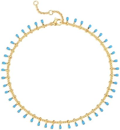 MTMY Gold Anklets for Women 14K Gold Plated Tiny Bead Anklet Colorful Tassel Foot Chain Dainty Adjustable Cute Summer Beach Boho Anklets Jewelry Gift