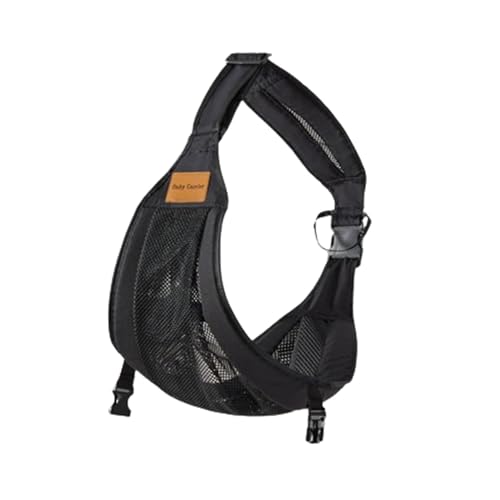 Baby Sling Carrier Toddler Carrier One Shoulder Adjustable Shoulder Strap Labor-Saving Baby Sling 10-45lbs(Black,Mesh)