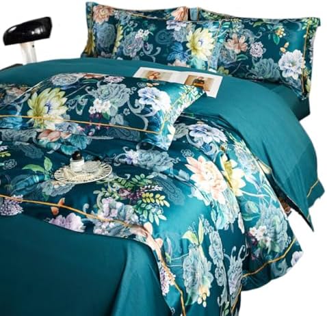 JUxiangW1584 European style thickened jacquard brushed 4Piece Quilt Cover Set, satin wedding 4Piece Quilt Cover Set, all cotton Cotton Comfort Cover Set, bedding 1.8m bed for two people