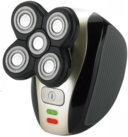 SELECT MEN Head Shaver - 5 in-1 Shaver Kit - 100% Waterproof Cordless Electric Razor for Bald Men - Grooming Kit with Rotary Blades, Clippers, Nose Trimmer, Brush, Massager, USB Charging