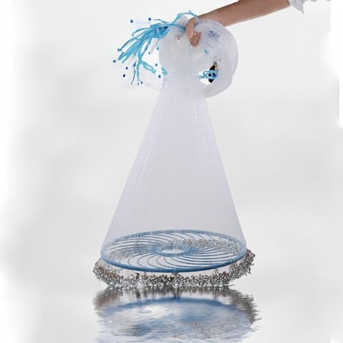 PANGYRNG 360 centimeter hand thrown fishing net, high-strength nylon loop chain, suitable for bait casting fishing equipment \\/39, 12345