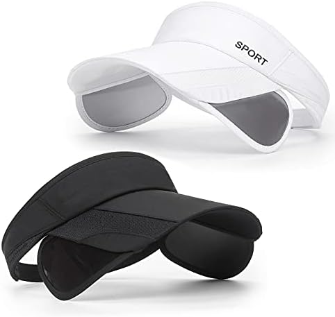 JXXAMZ33 2 Pack Sun Golf Visor Hats for Women, Adjustable Retractable Brim Golf Cap Beach Hats for Women