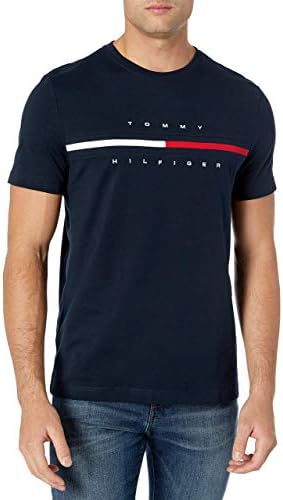Tommy Hilfiger Men&#39;s Short Sleeve Signature Stripe Graphic T-shirt