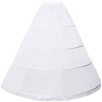 ZLQQ Women&#39;s 4-Hoop Petticoat Crinoline Underskirt for Wedding Ball Gown Tutu Tulle Slips Skirt