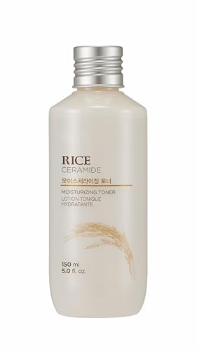 The Face Shop Rice Ceramide Moisturizing Toner - Rice Extract Rice Toner for Face - Strengthens Skin Barrier - Hydrating Targets Dryness - Lightweight Face Moisturizer - Glow Essence Korean Skin Care