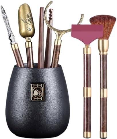 DFSHGDF682一茶道六君子套装 Gongfu Tea Set, 功夫茶具配件用品大全收纳茶杯垫泡茶工具茶桌摆件