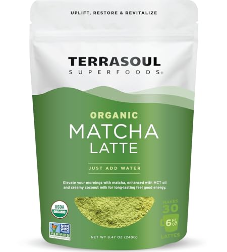 Terrasoul Superfoods Organic Matcha Latte \u2013 Premium Grade, Vegan &amp; Dairy-Free - 8.47oz