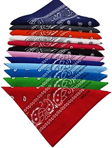 FANNI YOUPIN 100% Cotton Fine thick Bandanas\/Fashion Scarf for Men &amp; Women Paisley printed 22 inches