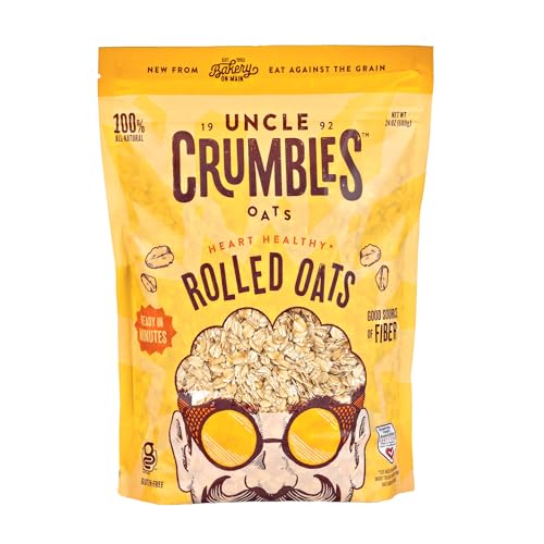 Uncle Crumbles Gluten Free Rolled Oats, Kosher, Non-GMO Project Verified, 24oz Resealable Bag (Pack of 1)