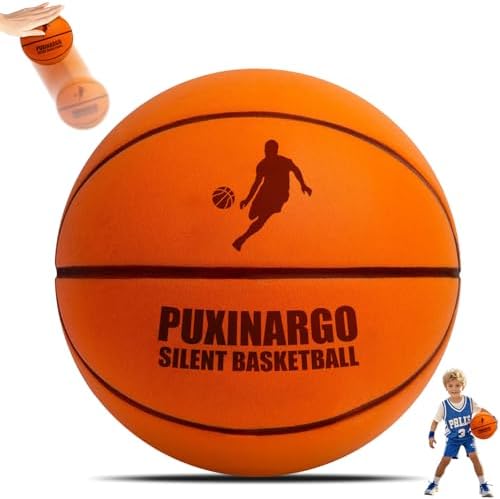 Puxinargo silent basketball size 7 (29.5 inches) Upgrade Dribble Dream Si Lent basketball, foam basketball, noiseless, quiet basketball, indoor dribbling, indoor activity training ball, teenager gift