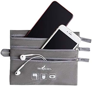 MP-E-Bag Electronic Organizer Travel Universal Cable Organizer Electronics Accessories Cases for Cable, Charger, Phone, USB, SD Card in Grey Color