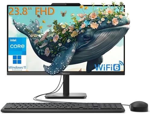 Lenovo 24 All-in-One Desktop Computer for Home Office, 23.8&#34; Fhd Business Aio, Intel 4-Core Processor (Beat i3-1110g4), 32gb Ddr4 Ram, 1tb Pcie Ssd, WiFi 6, Bluetooth, Windows 11 Pro