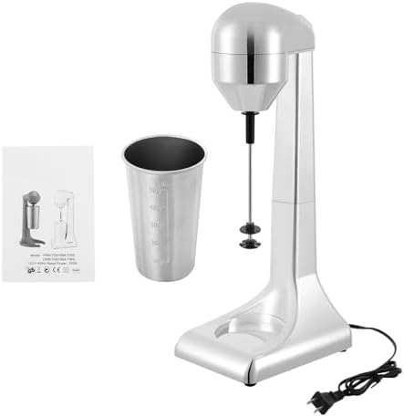 Shake Mixer Electric, 100W 60hz 23000RMP Single Head Milkshake Maker Machine Commercial Electric Smoothie Blender with 550ml Stainless Steel Cup for Milkshake, Milk Tea, Fruit Smoothies