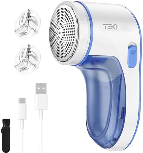 Fabric Shaver, Lint Remover for Clothes Rechargeable Clothes Shaver Pill Remover, Electric Sweater Defuzzer, Sweater Shavers to Remove Pilling, Couch, Fuzz, Furniture (2 Replaceable Blades)