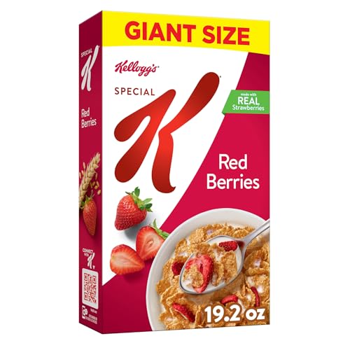 Kellogg&#39;s Special K Breakfast Cereal, Family Breakfast, Fiber Cereal, Giant Size, Red Berries, 19.2oz Box (1 Box)
