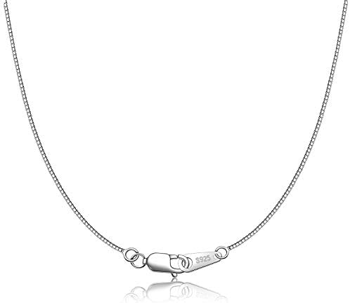 CIELTEAR 925 Sterling Silver Chain Necklace for Women 0.8mm Box Chain, Italian Necklace Chain, Super Strong &amp; Thin &amp; Long16\/18\/20\/22\/24 Inches