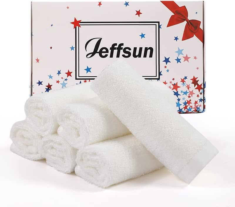 Baby Washcloths 6 Pack, 10x10 inch Heavenly Soft Small White Wash Cloths for Face and Body, Gentle &amp; Safe Face Towel on Sensitive Skin, Baby Essentials Bath Shower Gifts for Newborn Kid Toddler Ch