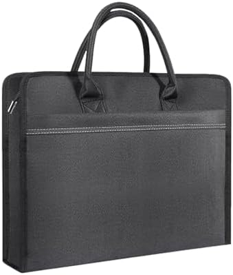 yufocusqc Oxford Document Bag with Handle and Meeting Office Organizer Handbag Briefcase for Carrying Paper Files 1 Pack Black