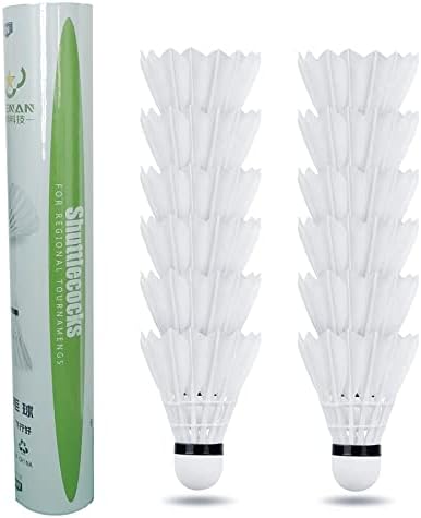 ZHENAN 12-Pack Feather Badminton Shuttlecocks with Great Stability and Durability,Shuttlecock Indoor Outdoor Sports Hight Speed Training Badminton Birdie Balls