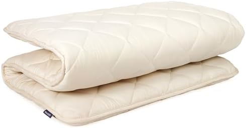 Aircliff Japanese Floor Futon Mattress, Tatami Mat Sleeping Pad, Shikibuton, Mattresses Topper, Boys Girls Roll Up Dormitory Mattress, Foldable &amp; Portable Floor Lounger Bed, Guest Bed (Cream, Full
