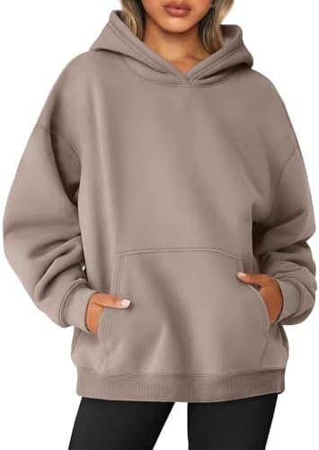 AUTOMET women's oversized sweatshirt, wool hooded sweatshirt, long sleeved shirt, pullover, autumn clothing 2025 with pockets