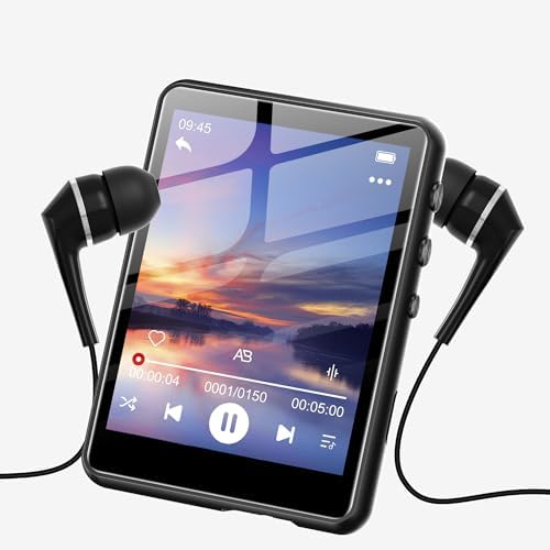 128GB MP3 Player with Bluetooth 5.3 Black, SWOFY M4 Music Player with 2.4&#34; Touch Screen, HD Speaker FM Radio, Recording Support up 128GB