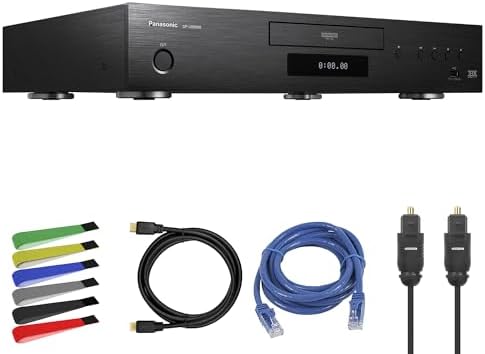 Panasonic DP-UB9000P1K: HDR10+, 4K UHD, Dolby Vision Network Streaming Blu-ray Disc Player + HDMI Cable + Optical Audio Cable