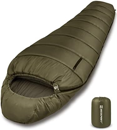 Bessport Mummy Sleeping Bag  15-45 ℉ Extreme 3-4 Season Sleeping Bag for Adults Cold Weather\u2013 Warm and Washable, for Hiking Traveling &amp; Outdoor Activities