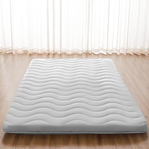 Japanese Floor Mattress, 100% High Density Comfortable Foam, 4&#34; Thicken Foldable Mattress Tatami Mat Sleeping Pad, Ideal for Comfort and Support, Kids Floor Lounger Pillow Bed Sofa (Twin）