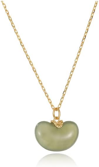 New Chinese style S95 silver necklace, women's box chain, and Tian Qingyu pendant