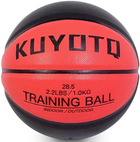KUYOTQ 3-pound/2.2pound heavy-duty basketball training equipment size 7/6 (29.5/28.5 inches) composite leather outdoor indoor basketball for men, women, and youth to improve ball control and dribbling
