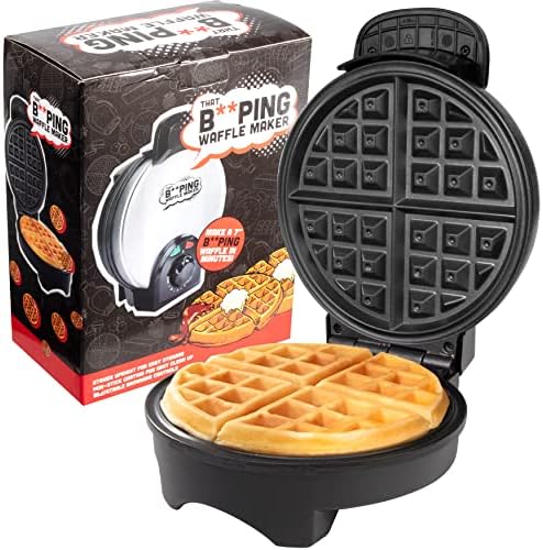 That BEEPING Waffle Maker- Personal 7&#34; Belgian Waffler that BEEPS with Tone when Ready - Electric, Non Stick Griddle Iron w\/Adjustable Browning Control- Unique Gift that Makes Breakfast Special