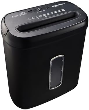 Amazon Basics 8-Sheet Cross Cut Paper Shredder and Credit Card Shredder - Black