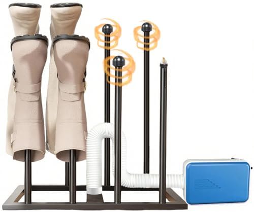 Xmvmrms Boot Rack with Drying, Deodorization,Heavy Duty Anti Rollover and Storage Functions, Suitable for Various Boots, Shoes, Gloves, Helmets, With Multifunctional Portable Dryer 600w